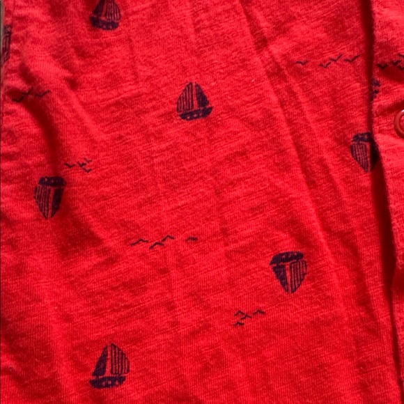 Carter's Vibrant Red Romper with Sailboat Pattern - Picture 2 of 4